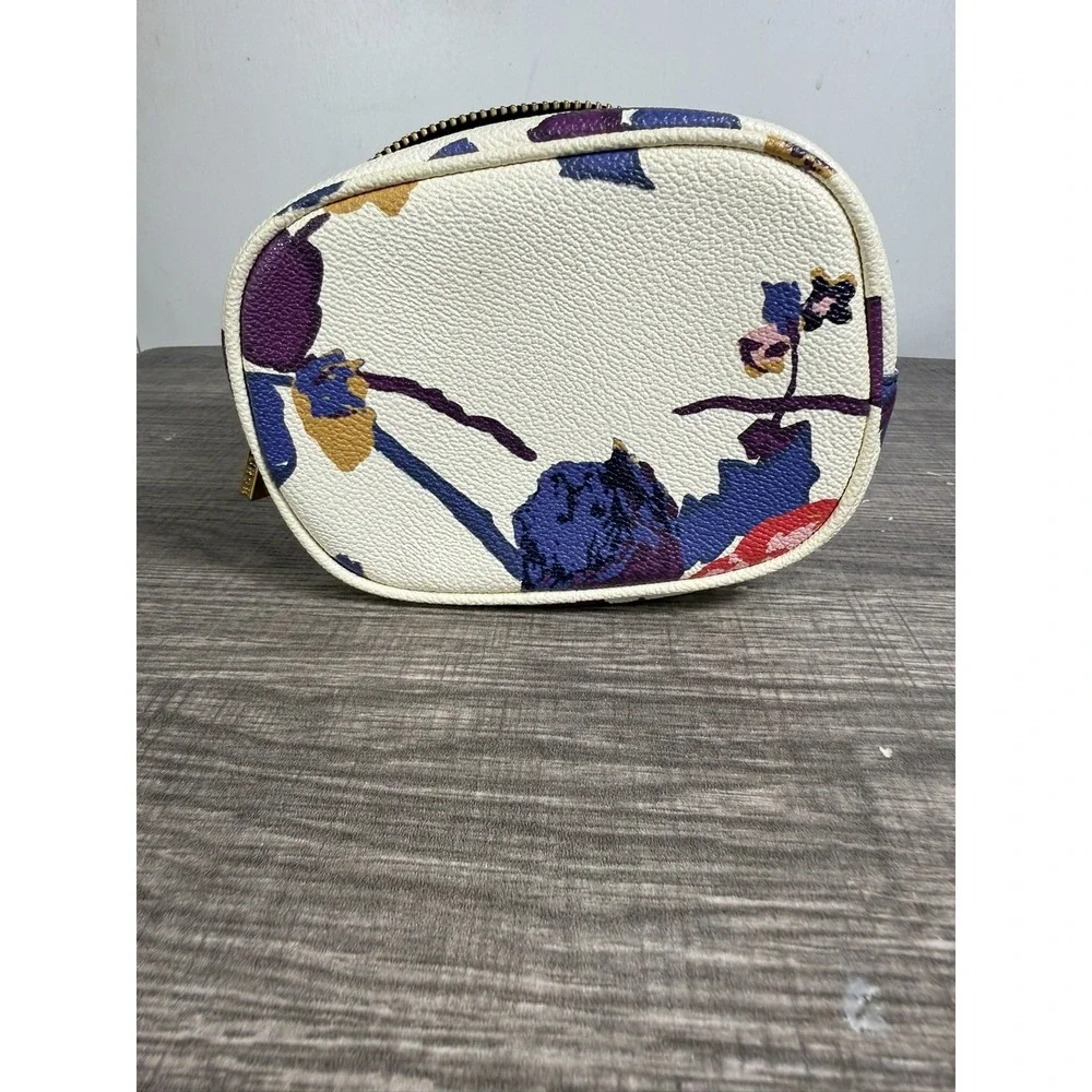 TORY BURCH Floral Oval Makeup Cosmetics Bag Pouch Case 6x4x3.5